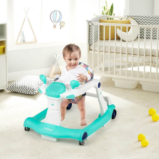 Sulankstoma Reguliuojamo Aukščio Vaikštynė "2-In-1" Žalia 50,5/52,5/54,5 cm Žaislai Kūdikiams