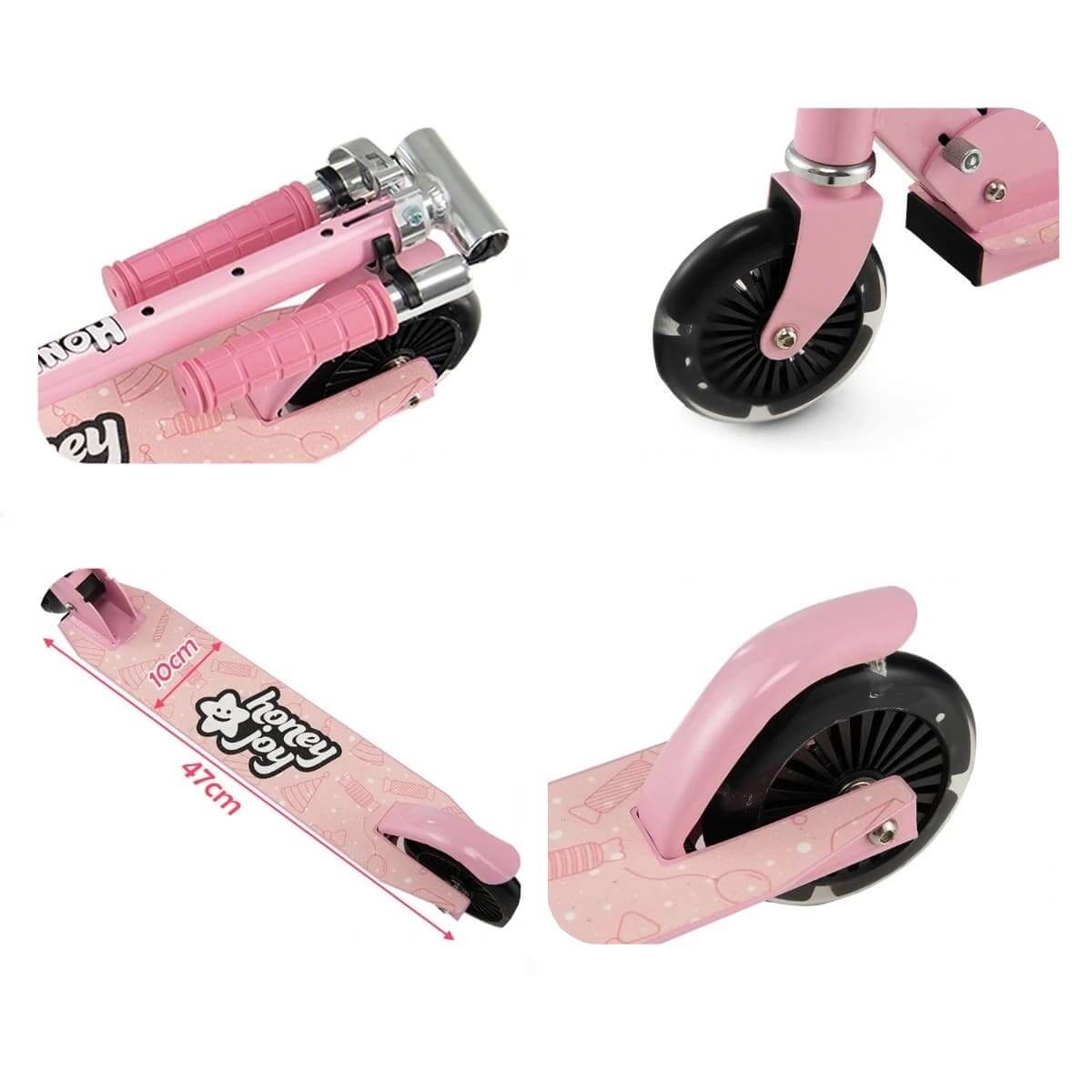 Sulankstomas Vaikiškas Paspirtukas Mėlynas Su LED Rožinis Iki 50 Kg Paspirtukai