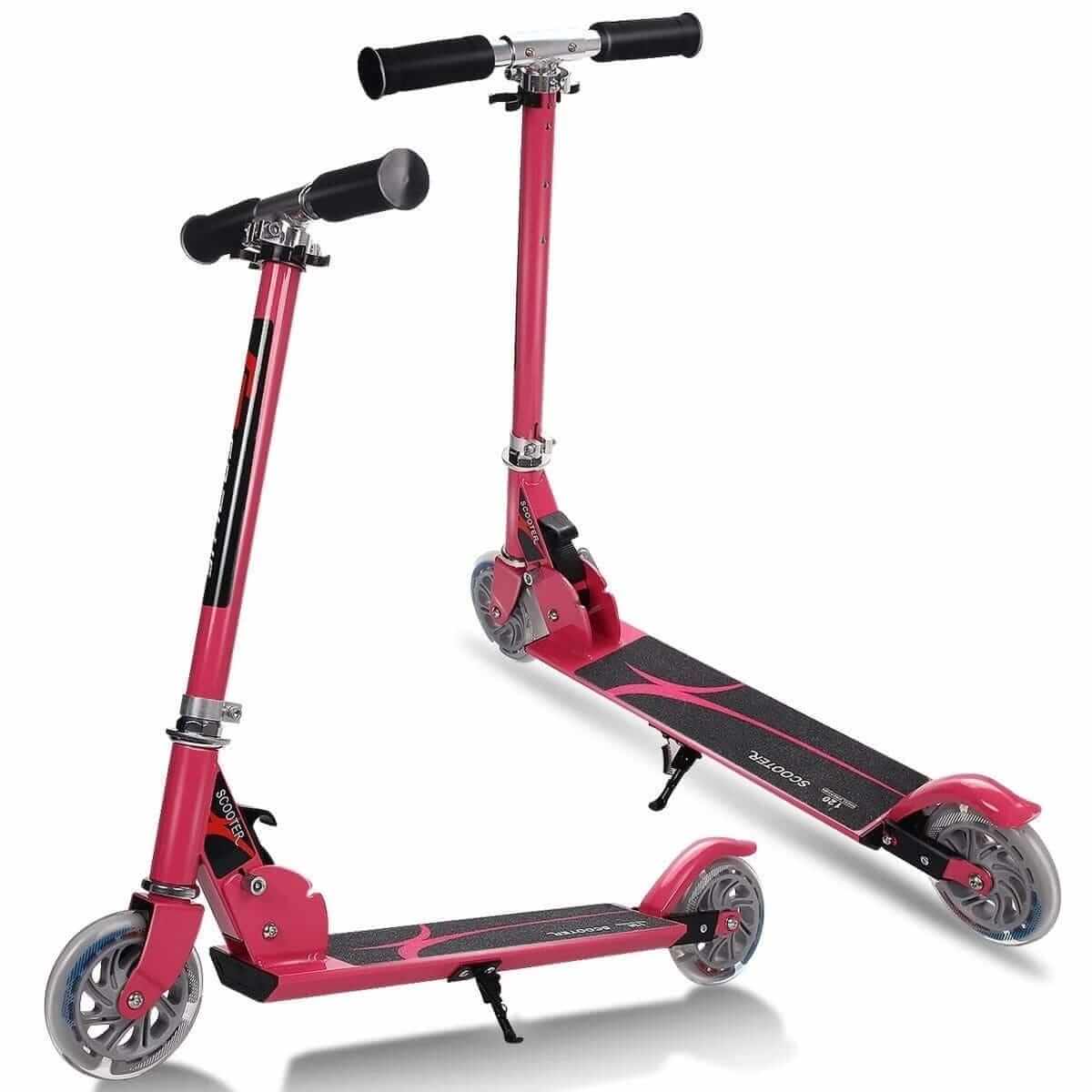 Sulankstomas Vaikiškas Paspirtukas Rožinis Su LED Ratukais Iki 70 Kg, 4 m + Paspirtukai