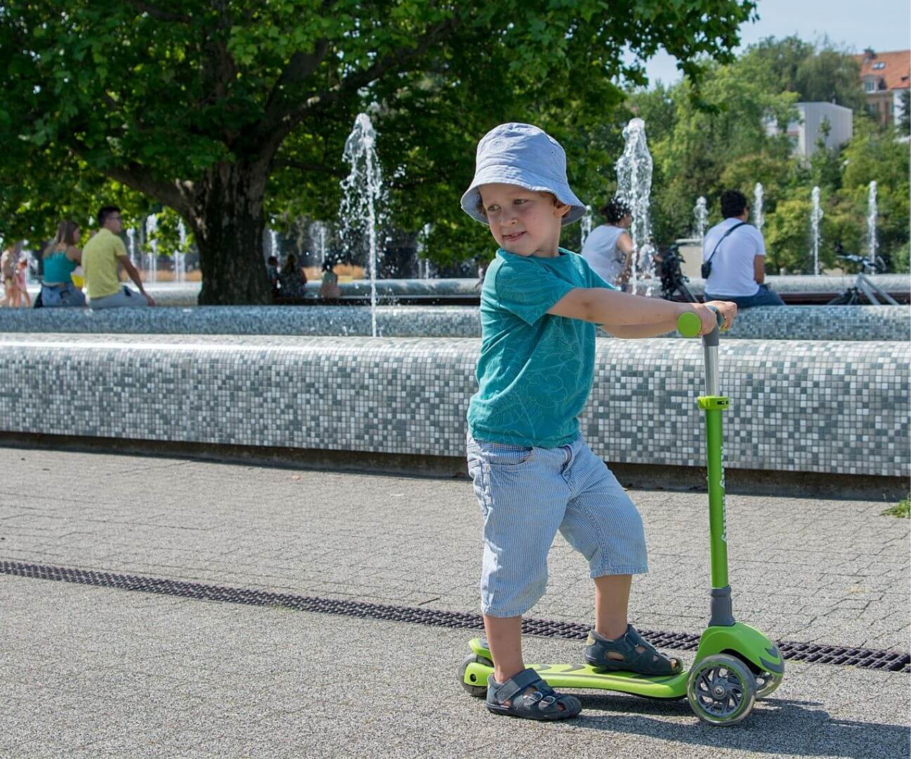 Sulankstomas Vaikiškas Triratis Paspirtukas Su LED ratais, Žalias Iki 50 Kg Paspirtukai