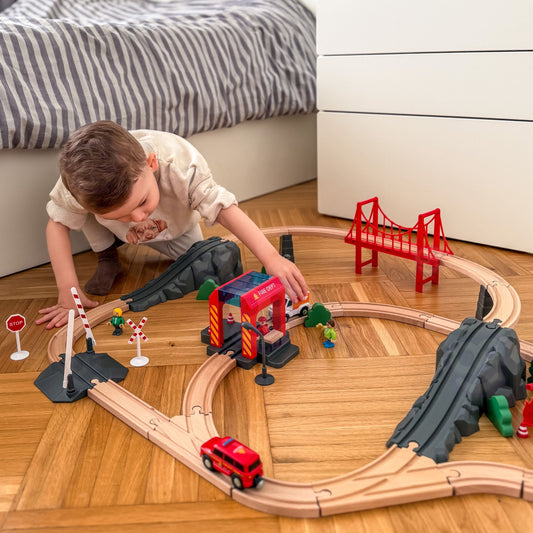 Tooky Toy Elektrinis Gaisrinės Traukinys, 70 Dalių