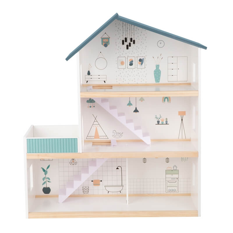 TOOKY TOY Didelis Medinis Lėlių Namelis + FSC Figūrėlės Žaislai Vaikams