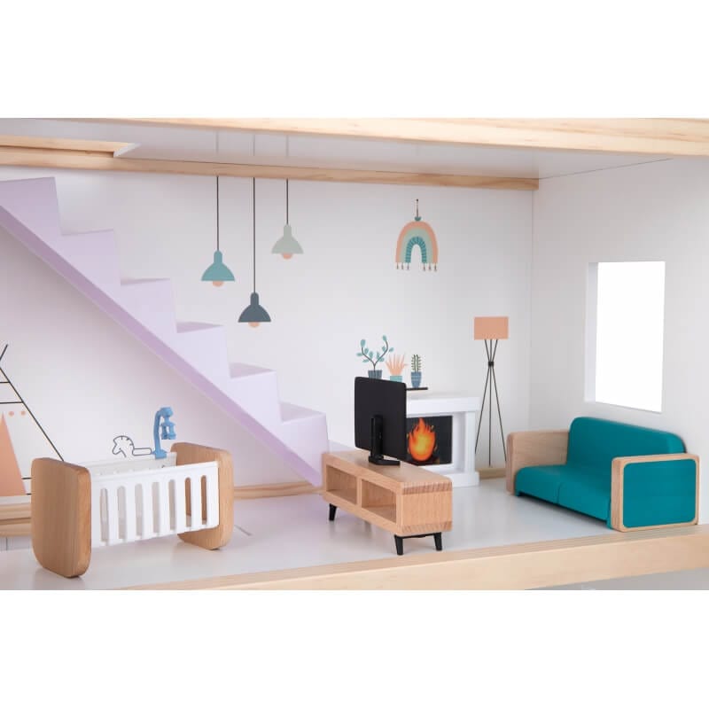 TOOKY TOY Didelis Medinis Lėlių Namelis + FSC Figūrėlės Žaislai Vaikams