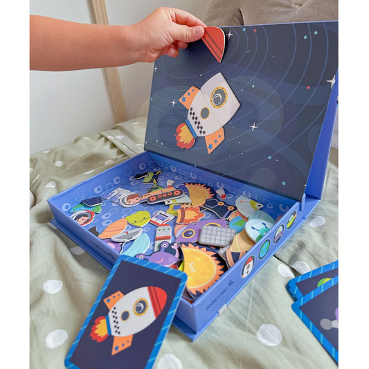 Tooky Toy Magnetinė Dėlionė Kosmosas – 72 Dalių Rinkinys Žaislai Dėlionės