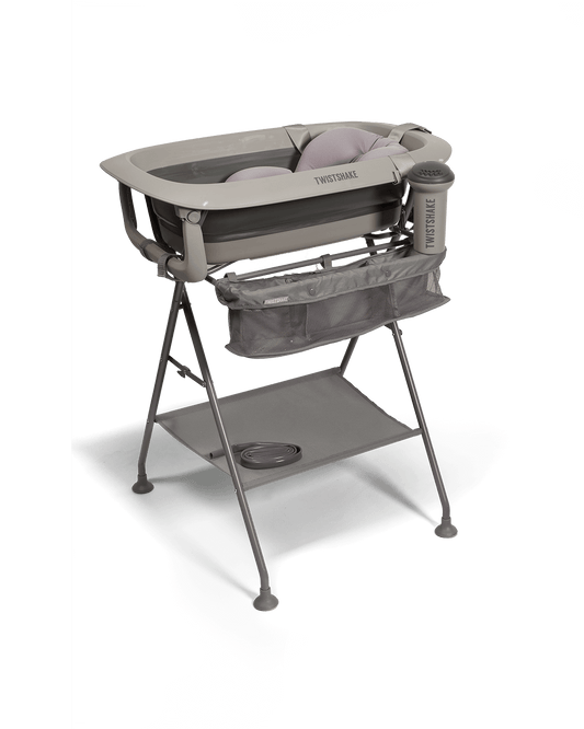 Twistshake Luxury Bath Kit, Vonelė Kūdikiui Su Stovu Ir Priedais, Pilka Vonelės