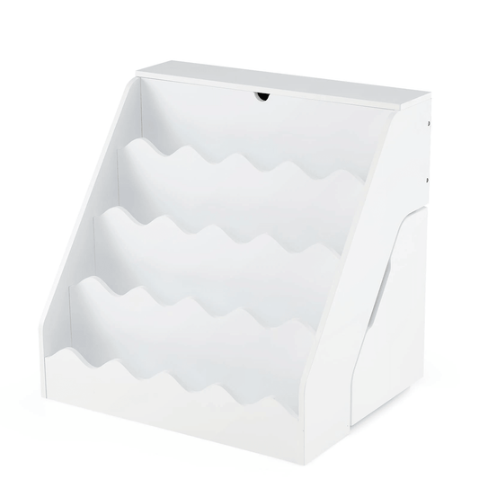 Vaikiška Knygų Lentyna su Stalčiumi ant Ratukų ir Skyriumi 63×49×62 cm Žaislų Dėžės Ir Lentynos Balta