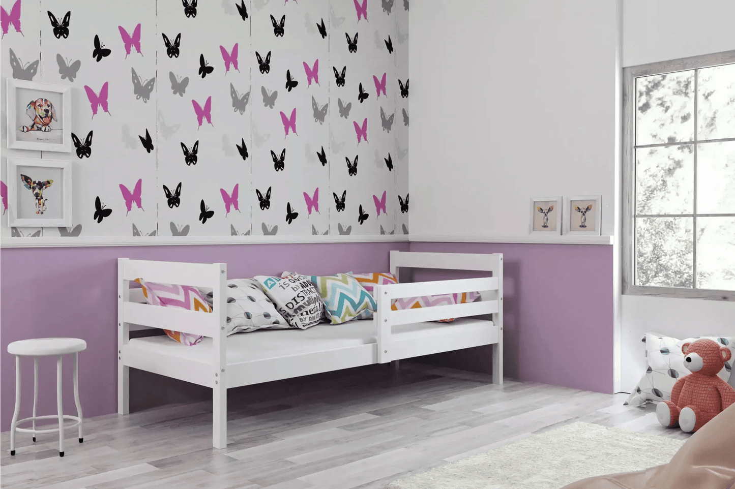 Vaikiška Lova "Erik" Be/Su Stalčiumi/Papildoma Miego Vieta 80 X 190 cm Cribs & Toddler Beds