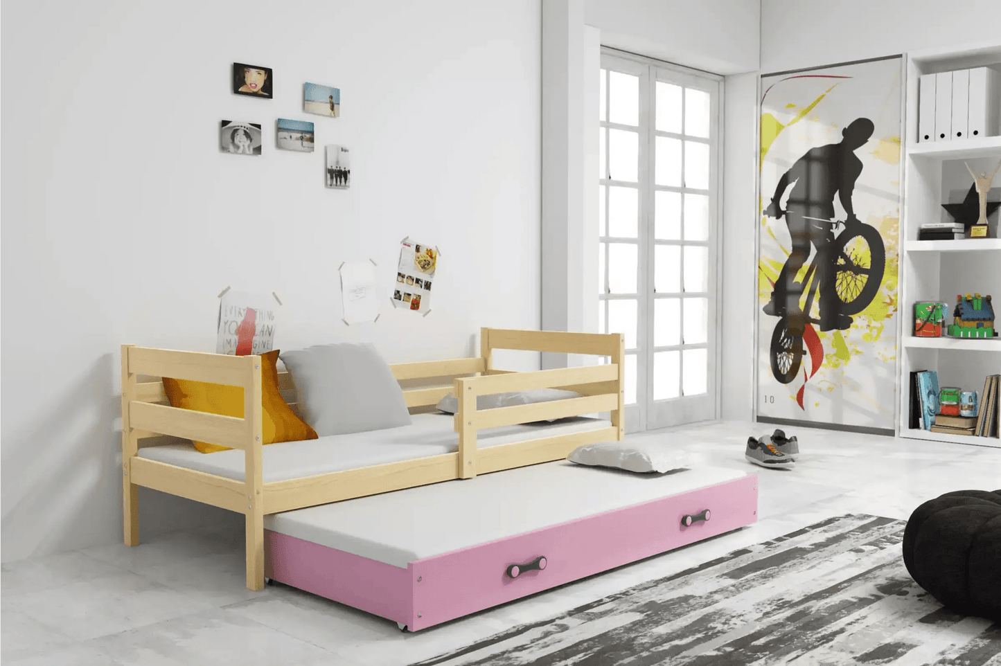 Vaikiška Lova "Erik" Be/Su Stalčiumi/Papildoma Miego Vieta 80 X 190 cm Cribs & Toddler Beds