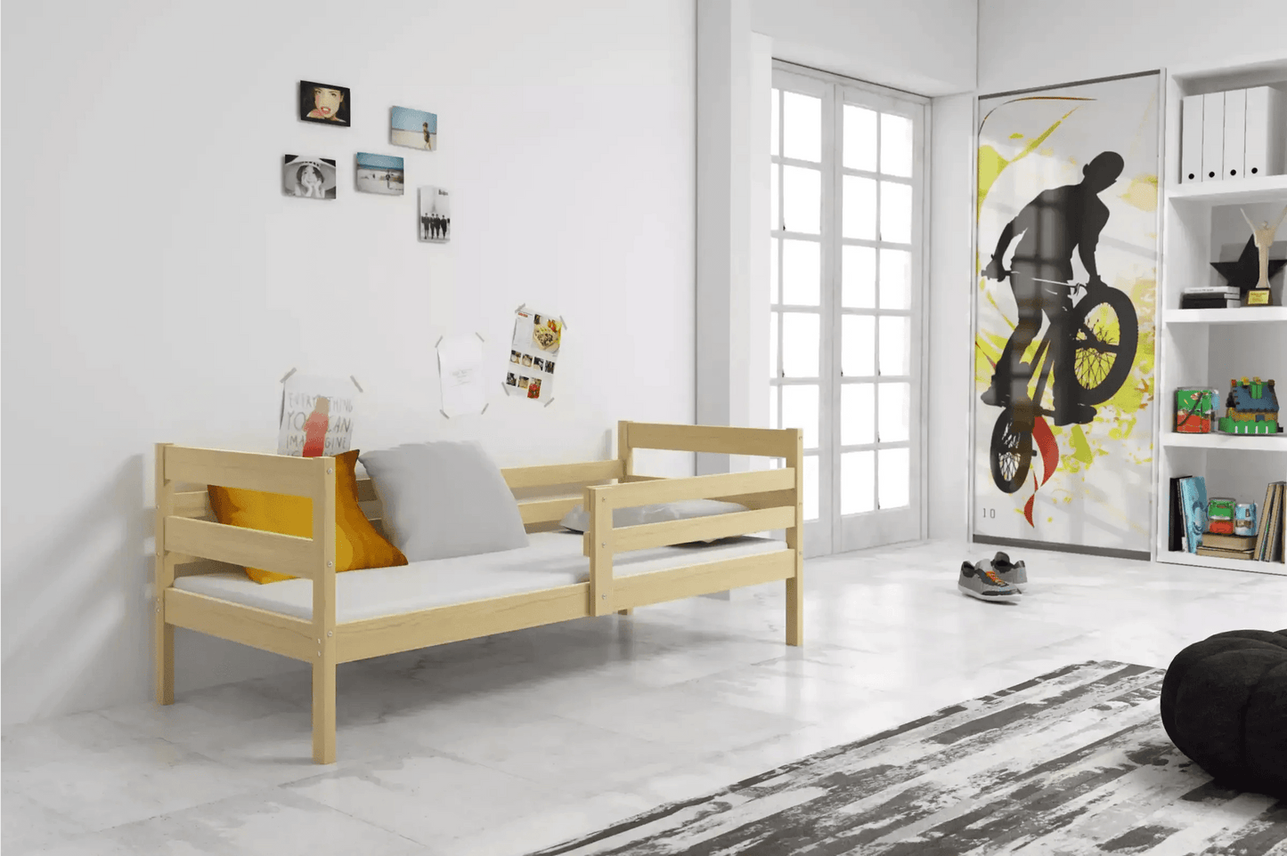 Vaikiška Lova "Erik" Be/Su Stalčiumi/Papildoma Miego Vieta 80 X 190 cm Cribs & Toddler Beds