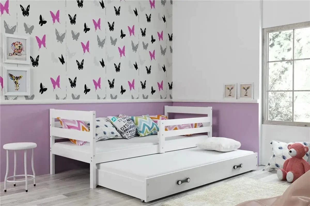 Vaikiška Lova "Erik" Be/Su Stalčiumi/Papildoma Miego Vieta 80 X 190 cm Cribs & Toddler Beds Balta / Su papildoma vieta miegui / Balta