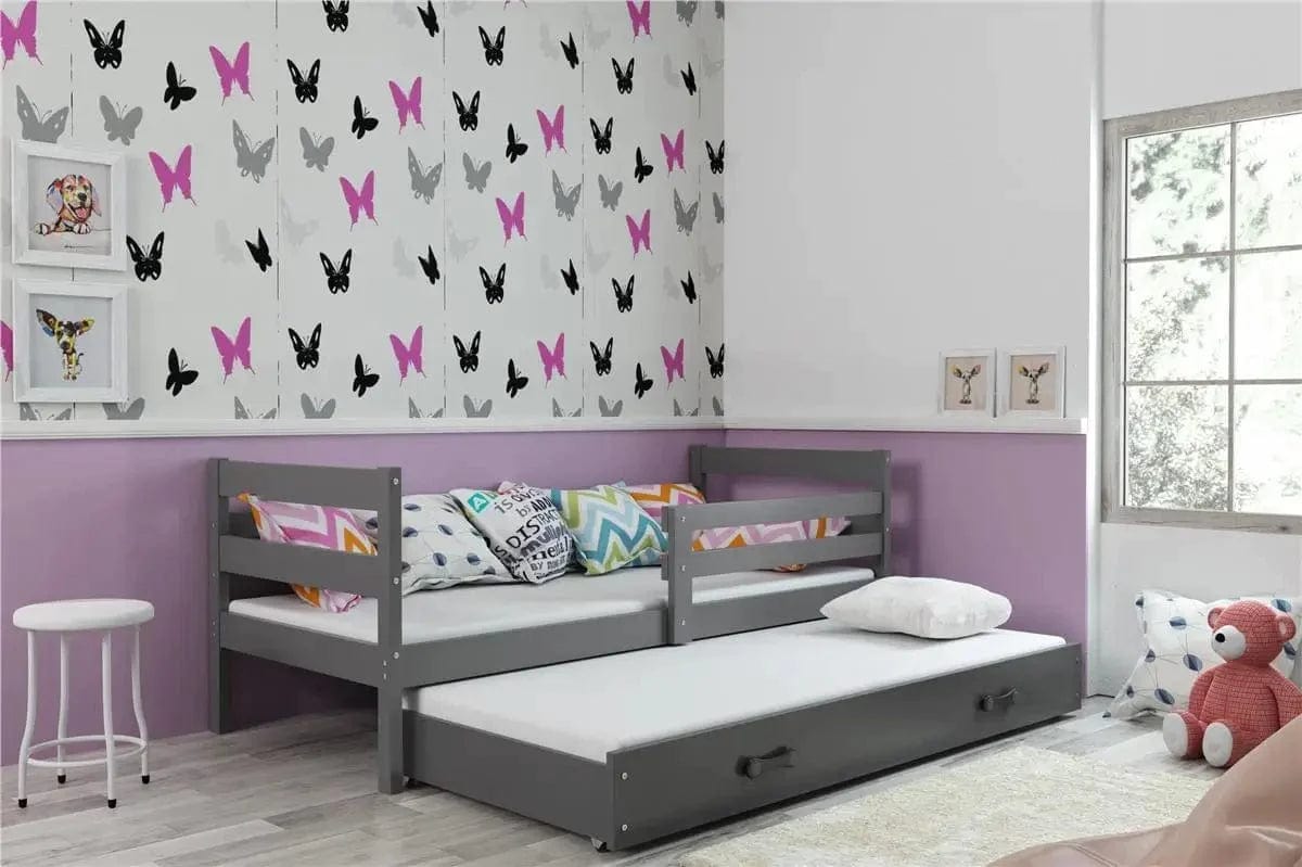 Vaikiška Lova "Erik" Be/Su Stalčiumi/Papildoma Miego Vieta 80 X 190 cm Cribs & Toddler Beds Pilka / Su papildoma vieta miegui / Pilka