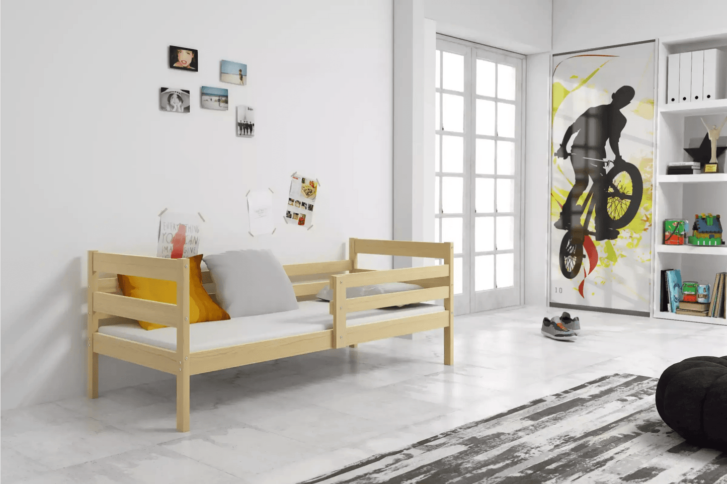 Vaikiška Lova "Erik" Be/Su Stalčiumi/Papildoma Miego Vieta 90 X 200 cm Cribs & Toddler Beds