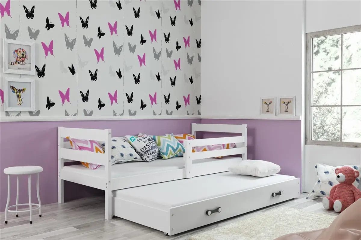 Vaikiška Lova "Erik" Be/Su Stalčiumi/Papildoma Miego Vieta 90 X 200 cm Cribs & Toddler Beds Balta / Su papildoma vieta miegui / Balta