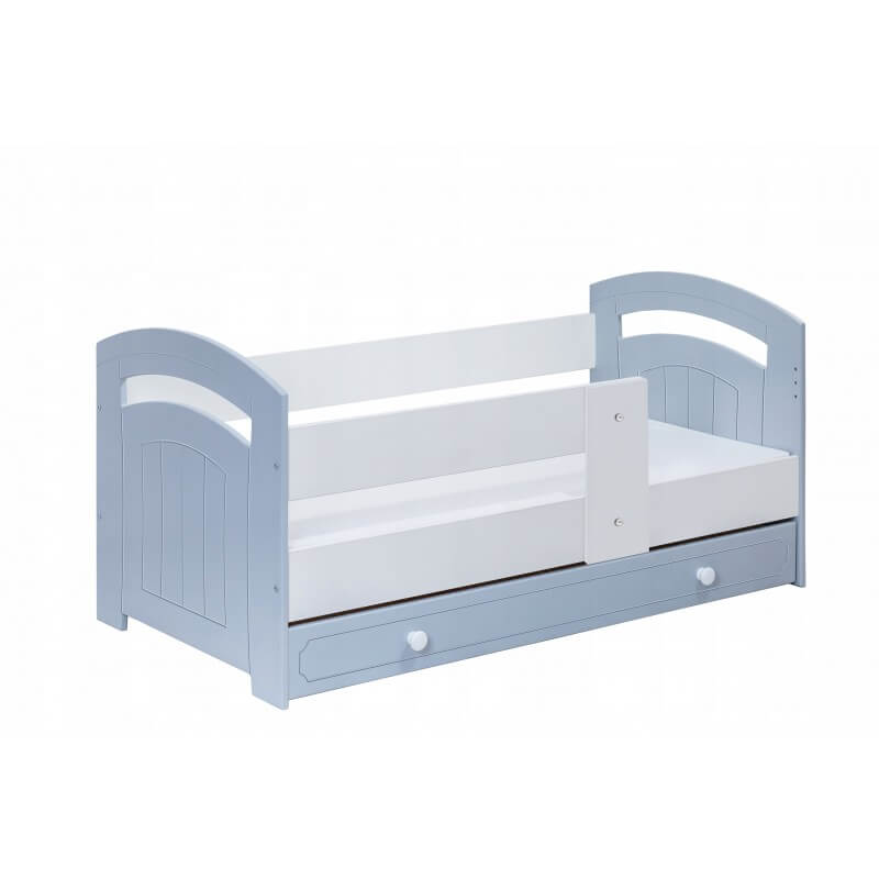 Vaikiška lova "Gucio" Su Stalčium Ir Kokosiniu Čiužiniu Pilka 140 X 70 cm Cribs & Toddler Beds