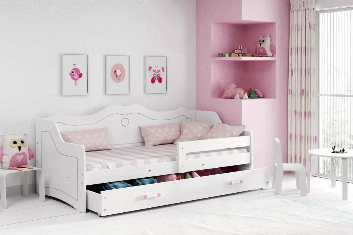 Vaikiška Lova Julia Su Stalčiumi + Čiužinys 160x80cm Lovos Vienvietės