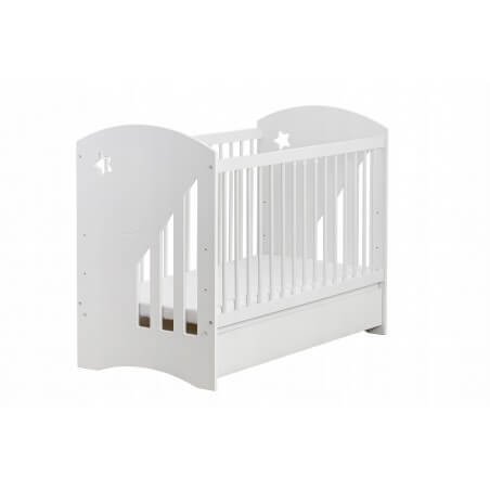 Vaikiška Lovytė "MOON" Su Stalčiumi Ir Čiužiniu Balta Cribs & Toddler Beds