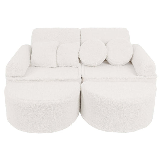 Vaikiška Minkšta Modulinė Sofa-Lova Teddy Bear Pocket, Kreminė – 3 Dydžiai Modulinės sofos Max