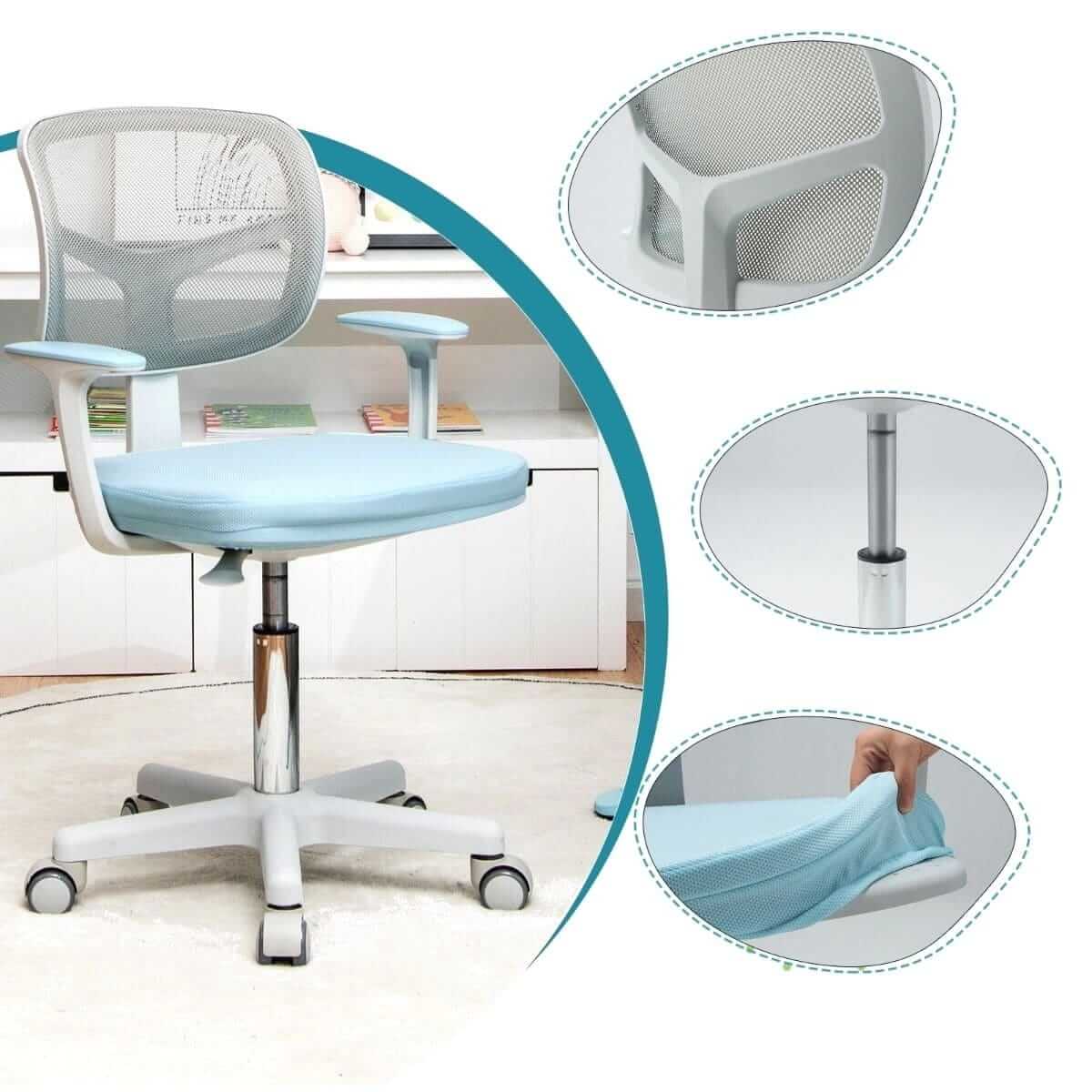 Vaikiška Reguliuojamo Aukščio Rašomojo Stalo Kėdė Mėlyna Rašomojo Stalo Kėdės