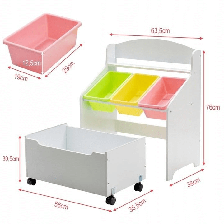 Vaikiška Žaislų Dėžė Lentyna Su Stalčiumi Ir Dėžėmis Žaislų Dėžės Ir Lentynos