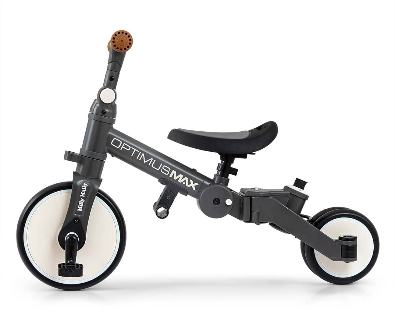 Vaikiškas 5 in 1 Triratis Dviratis Milly Mally Optimus Max Su Pedalais Ir Rankena, 4 Spalvos Triratukai