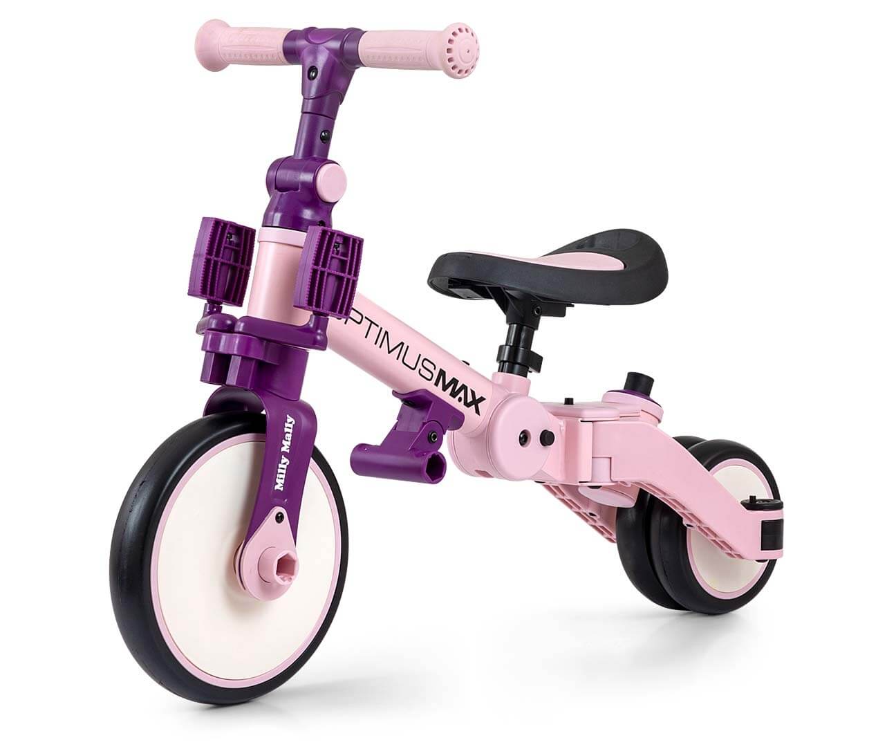 Vaikiškas 5 in 1 Triratis Dviratis Milly Mally Optimus Max Su Pedalais Ir Rankena, 4 Spalvos Triratukai