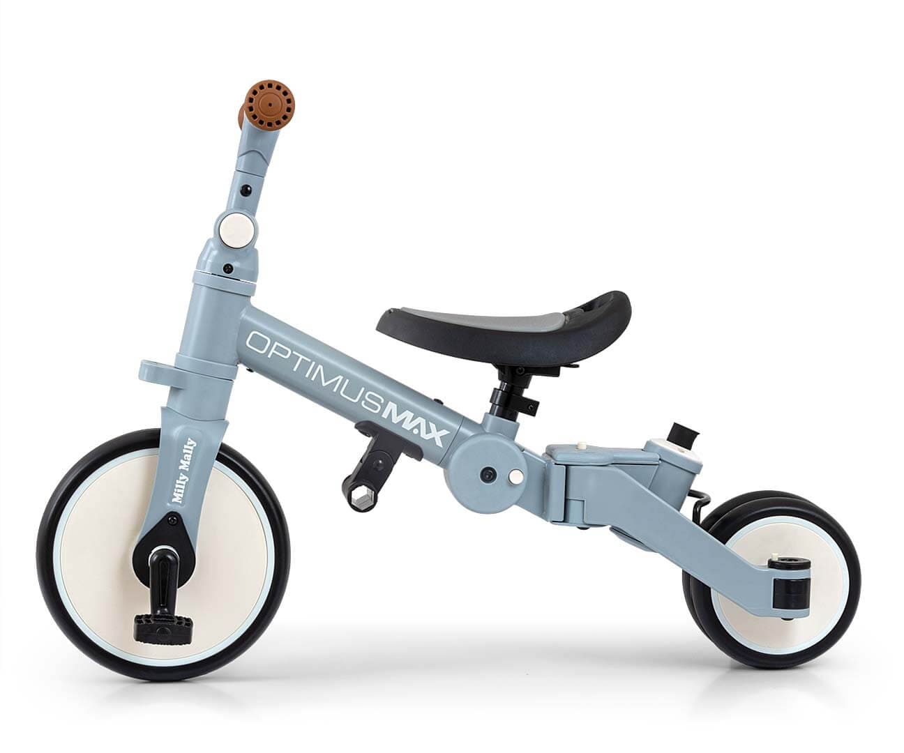 Vaikiškas 5 in 1 Triratis Dviratis Milly Mally Optimus Max Su Pedalais Ir Rankena, 4 Spalvos Triratukai