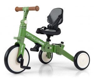 Vaikiškas 5 in 1 Triratis Dviratis Milly Mally Optimus Max Su Pedalais Ir Rankena, 4 Spalvos Triratukai