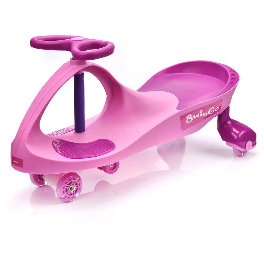 Vaikiškas Dviratis Svingis Guminiai Šviečiantys LED Ratukai Rožinis Svingiai
