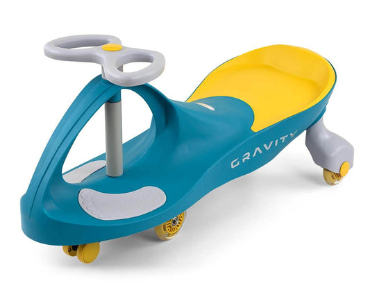 Vaikiškas Dviratis Svingis Milly Mally Gravity Ride-on, LED Ratai, Geltonas Svingiai