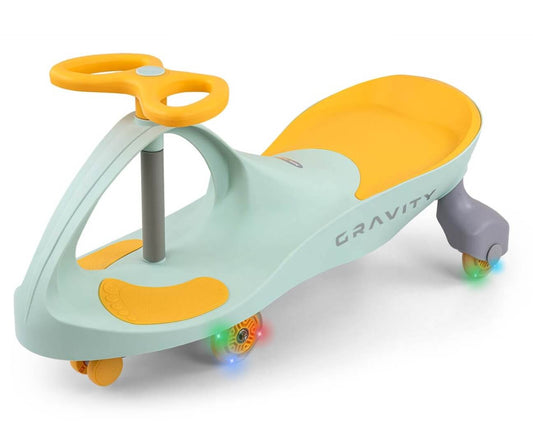 Vaikiškas Dviratis Svingis Milly Mally Gravity Ride-on, LED Ratai, Žalias Svingiai