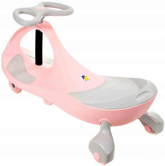 Vaikiškas dviratis "Twistcar" Svingis Rožinis Guminiai LED Ratai Svingiai