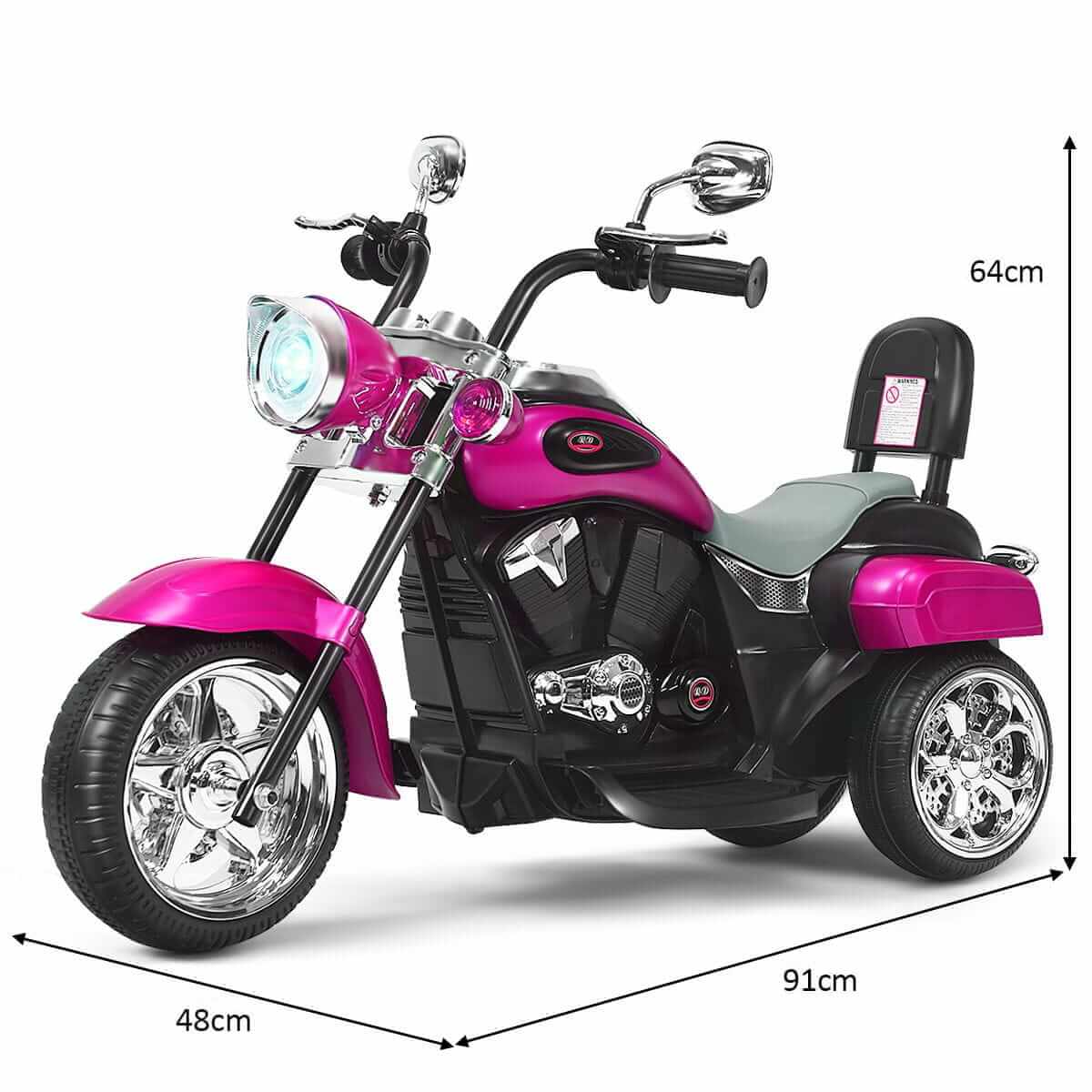 Vaikiškas Elektrinis Motociklas "Chopper" 6V 3 km/val 3m+ Tamsiai Rožinis 3068 Elektriniai Motociklai