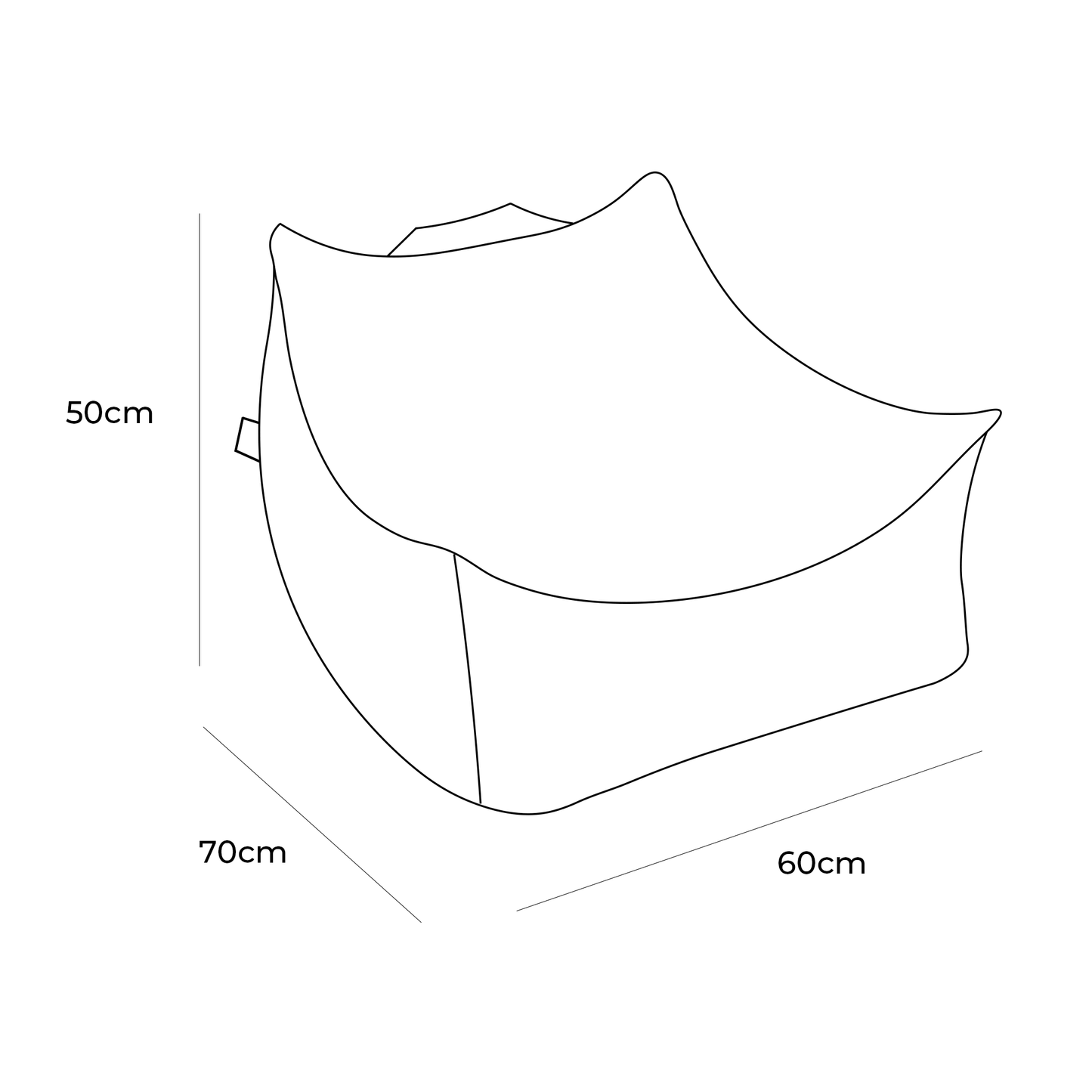 Vaikiškas Sėdmaišis Bearly Bag 70 × 60 × 50 cm, 4 spalvos Vaikiški Foteliukai ir Pufai
