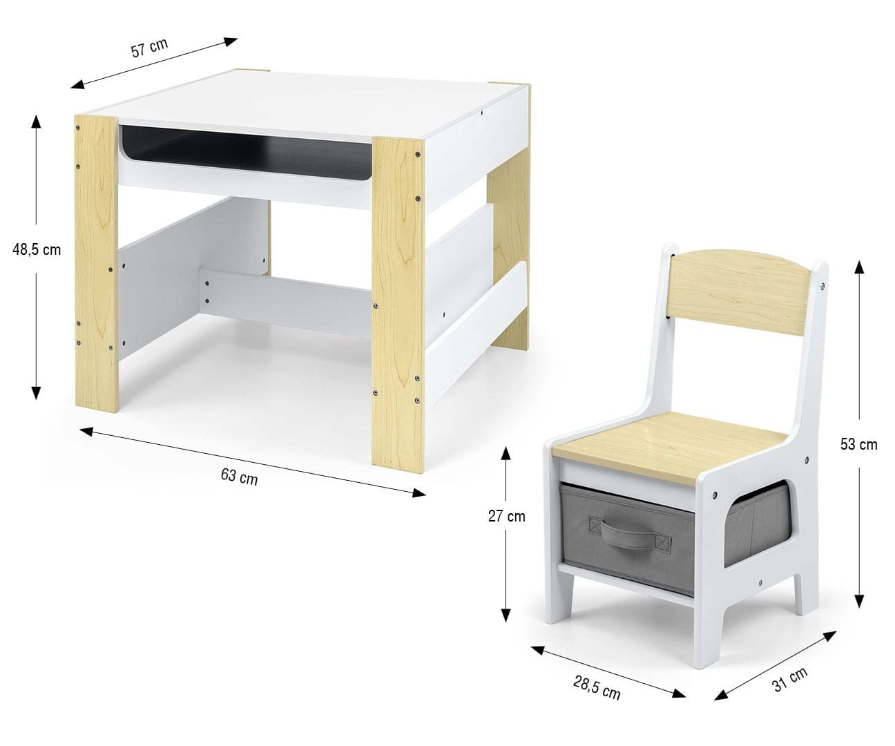 Vaikiškas Stalas SVEN Su Dvipuse Piešimo Lenta Ir Daiktadėžėmis Staliukai Kėdutės