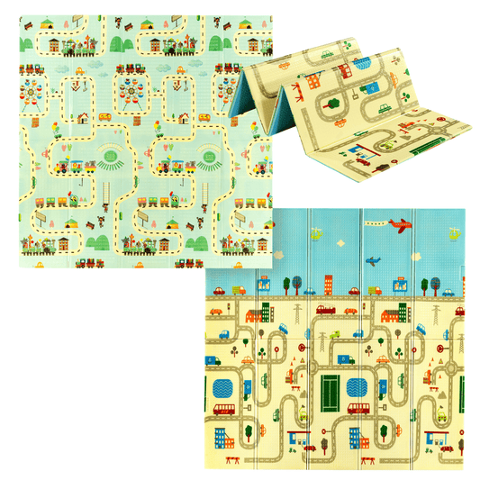 Vaikiškas Sulankstomas Kilimėlis CITY 195x180 cm NILS FUN Lavinamieji Kilimėliai