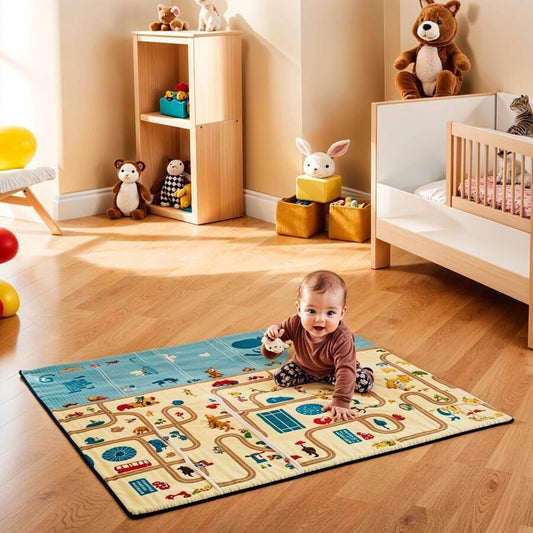 Vaikiškas Sulankstomas Kilimėlis CITY 195x180 cm NILS FUN Lavinamieji Kilimėliai