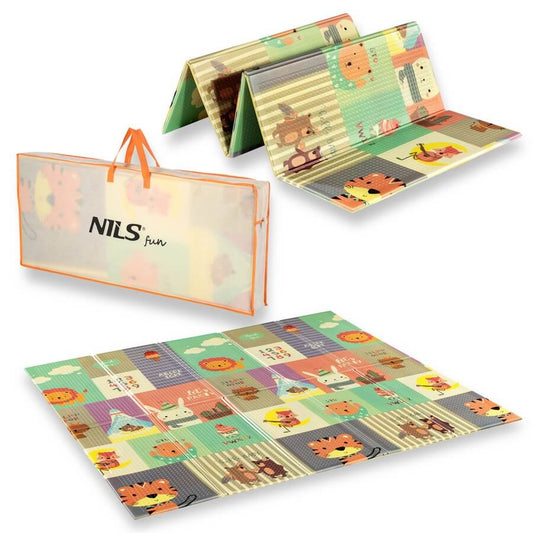 Vaikiškas Sulankstomas Kilimėlis ZOO 195x180 cm NILS FUN Lavinamieji Kilimėliai