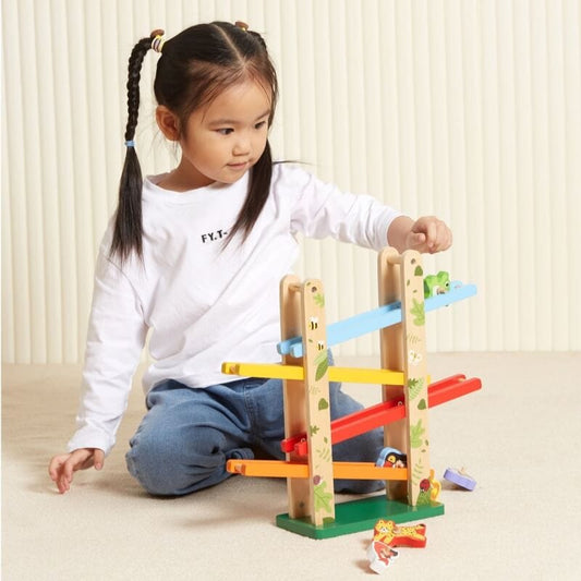 VIGA Drewniana Zjeżdżalnia dla Zwierzątek Dżungla 7 el. Žaislai Vaikams Ir Kūdikiams