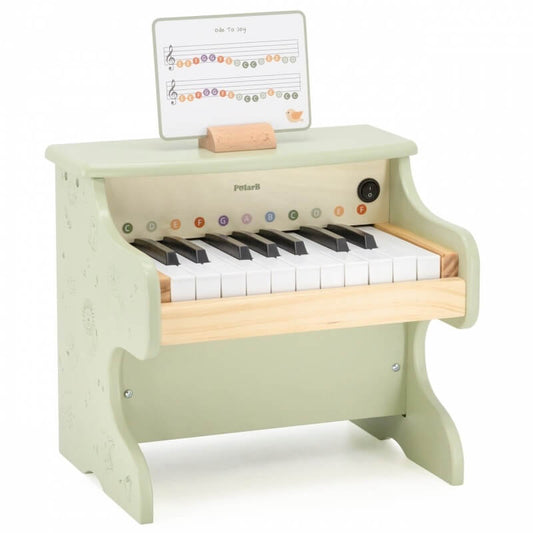 Viga Green Medinis Vaikiškas Pianinas Su Natomis Ir Spalvotais Klavišais Pianinai