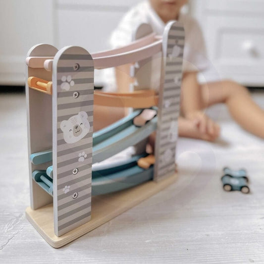 VIGA PolarB Medinė Lenktynių Trasa Su 4 Automobiliais Žaislai Mašinėlės Ir Trasos