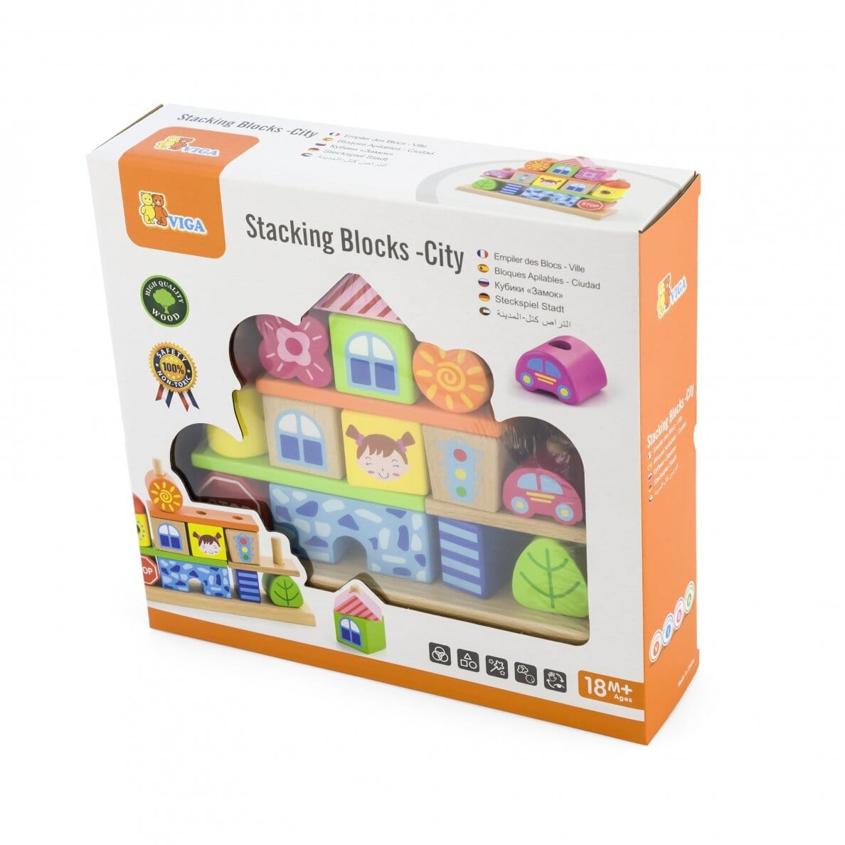 Viga Žaislas Vaikams Medinis Kubeliai Miestas 18M+ 50043 Žaislai Konstruktoriai