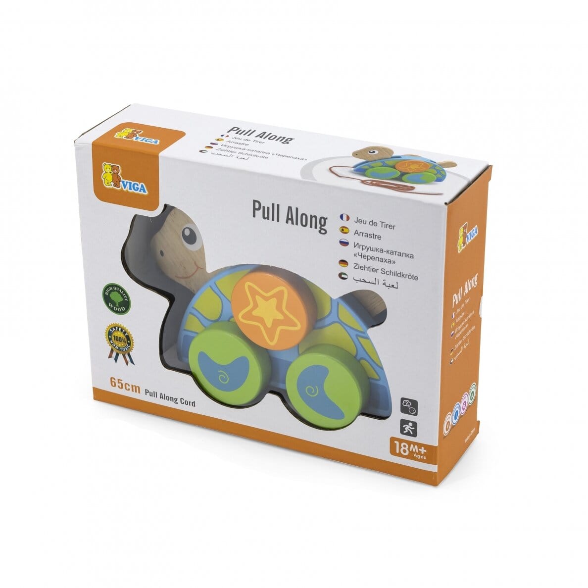 Viga Žaislas Vaikams Medinis Traukiamas Vėžlys 18m+ Žaislai Kūdikiams