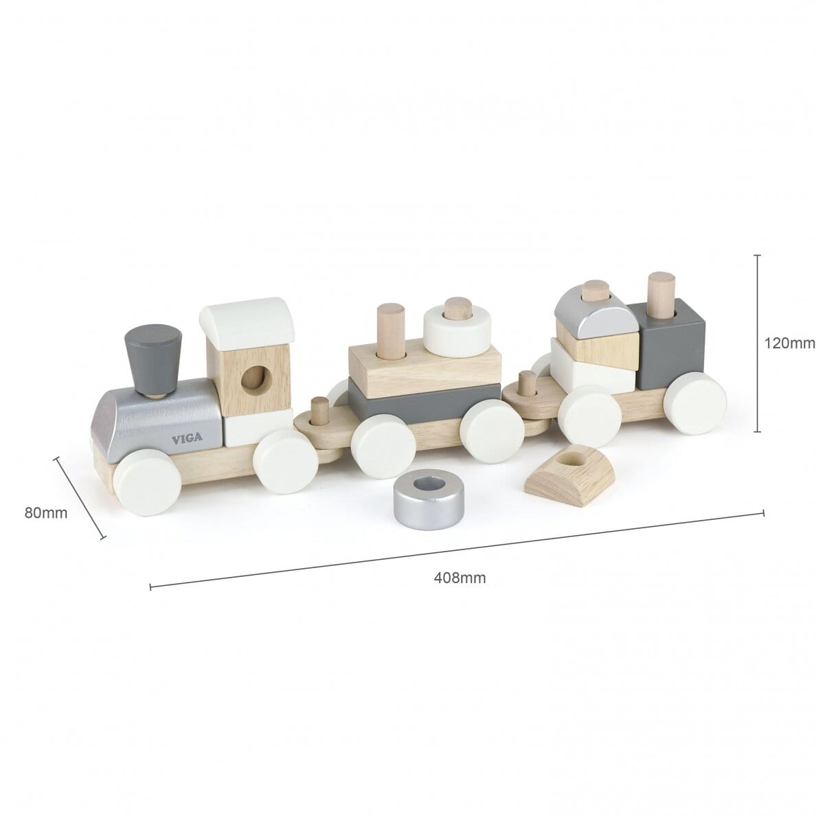Viga Žaislas Vaikams Medinis Traukinys 18m+ Žaislai Traukiniai