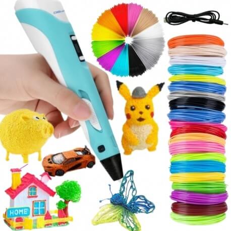 Woopie 3D Rašiklis Vaikams Ir Suaugusiems Su LED Ekranu 3D rašikliai