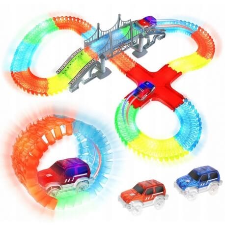 WOOPIE Automobilių Lenktynių Trasa Šviečiantis Automobilis Ilgis 4,5 m 360 el. Žaislai Mašinėlės Ir Trasos