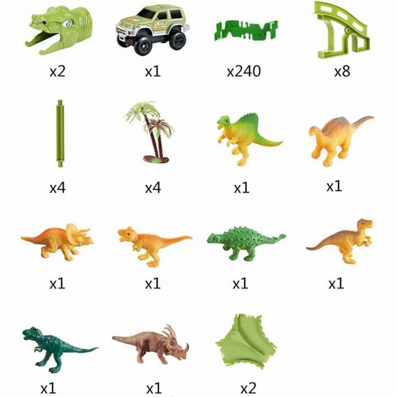 WOOPIE Didelė Dinozaurų Automobilių Trasa 240 el. Žaislai Mašinėlės Ir Trasos