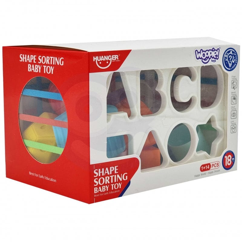 WOOPIE Elastyczna Kostka Sensoryczna Sorter dla Dzieci Kolorowe Kształty Alfabet 15 el. Žaislai Vaikams Ir Kūdikiams