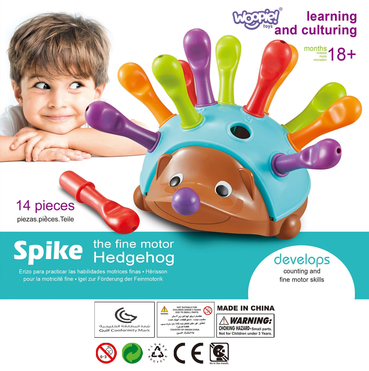 Woopie Ežiuko Montessori Rūšiuoklė 4in1 Lavinamieji Žaislai