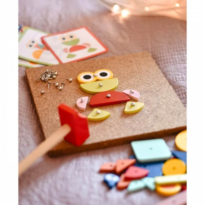 Woopie Green Kamštinė Nagų Dailė – Medinis Kalimo Rinkinys Vaikams Magnetiniai Žaislai