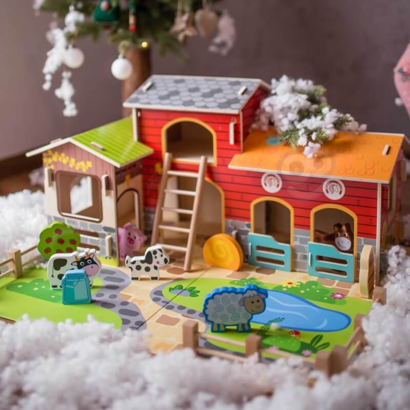 Woopie Green Medinis Mega Ūkis Su Gyvūnais Ir Pastatais Fermos ir fermų rinkiniai